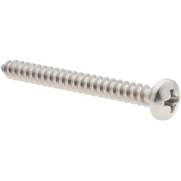 Value Collection - #8 Pan Head Phillips Sheet Metal Screw - Stainless Steel, 1-3/4" Length Under Head, Grade 18-8 - Eagle Tool & Supply