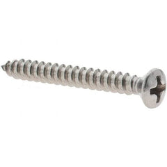 Value Collection - #6 Oval Head Phillips Sheet Metal Screw - Stainless Steel, 1-1/4" Length Under Head, Grade 18-8 - Eagle Tool & Supply