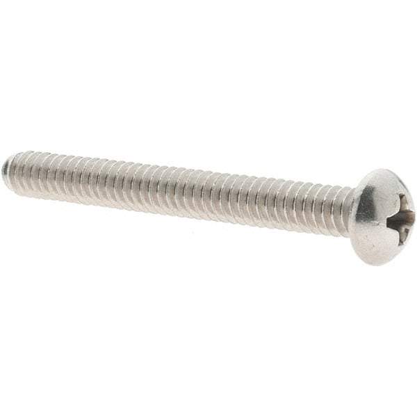 Value Collection - #10-24 UNC, 1-3/4" Length Under Head Phillips Drive Machine Screw - Round Head, Grade 18-8 Stainless Steel, Uncoated, Without Washer - Eagle Tool & Supply