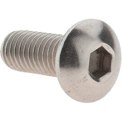 Value Collection - M5x0.80 Metric Coarse Hex Socket Drive, Button Screw - Grade 18-8 & Austenitic A2 Stainless Steel, Uncoated, Fully Threaded, 12mm Length Under Head - Eagle Tool & Supply