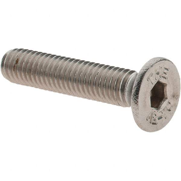 Value Collection - M5x0.80 Metric Coarse Hex Socket Drive, 90° Flat Screw - Grade 18-8 & Austenitic A2 Stainless Steel, Partially Threaded, 25mm OAL - Eagle Tool & Supply