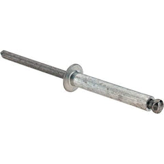 Value Collection - Size 616 Dome Head Aluminum Open End Blind Rivet - Steel Mandrel, 0.751" to 1" Grip, 3/8" Head Diam, 0.192" to 0.196" Hole Diam, 1.2" Length Under Head, 3/16" Body Diam - Eagle Tool & Supply