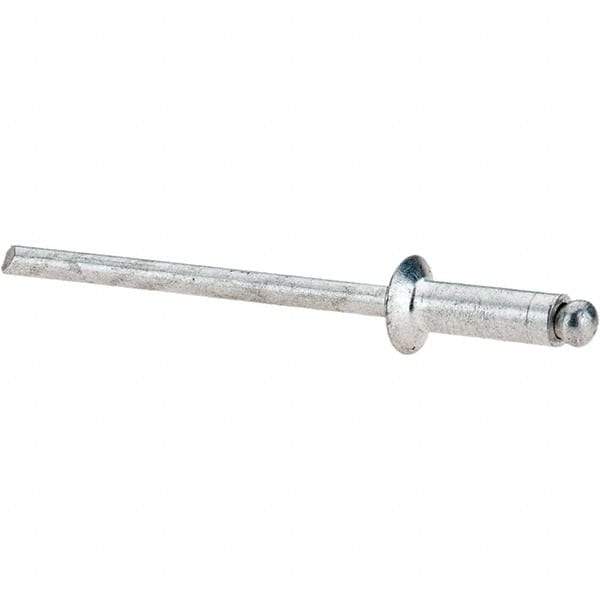 Value Collection - Size 44 Countersunk Head Aluminum Open End Blind Rivet - Aluminum Mandrel, 0.188" to 1/4" Grip, 0.22" Head Diam, 0.129" to 0.133" Hole Diam, 0.4" Length Under Head, 1/8" Body Diam - Eagle Tool & Supply