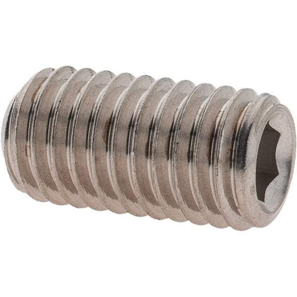 Value Collection - 1/2-13 UNC, 1" OAL, Cup Point Set Screw - Grade 18-8 Stainless Steel, 1/4" Key - Eagle Tool & Supply