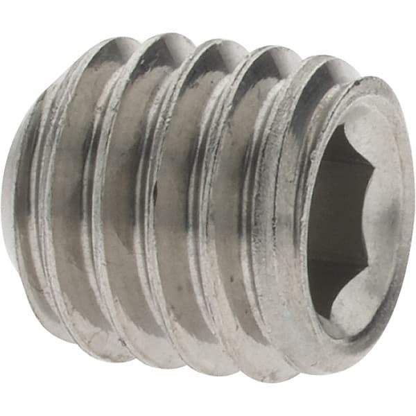 Value Collection - 3/8-16 UNC, 3/8" OAL, Cup Point Set Screw - Grade 18-8 Stainless Steel, 3/16" Key - Eagle Tool & Supply