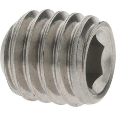 Value Collection - 3/8-16 UNC, 3/8" OAL, Cup Point Set Screw - Grade 18-8 Stainless Steel, 3/16" Key - Eagle Tool & Supply