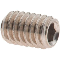Made in USA - 5/16-18 UNC, 1/2" OAL, Cup Point Set Screw - Grade 18-8 Stainless Steel, 5/32" Key - Eagle Tool & Supply