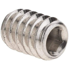 Value Collection - 1/4-20 UNC, 3/8" OAL, Cup Point Set Screw - Grade 18-8 Stainless Steel, 1/8" Key - Eagle Tool & Supply