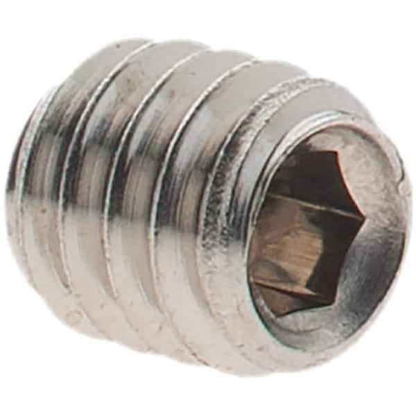 Value Collection - #8-32 UNC, 3/16" OAL, Cup Point Set Screw - Grade 18-8 Stainless Steel, 5/64" Key - Eagle Tool & Supply