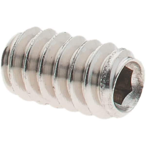 Value Collection - #6-32 UNC, 1/4" OAL, Cup Point Set Screw - Grade 18-8 Stainless Steel, 1/16" Key - Eagle Tool & Supply