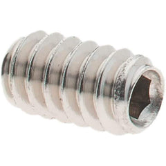 Value Collection - #6-32 UNC, 1/4" OAL, Cup Point Set Screw - Grade 18-8 Stainless Steel, 1/16" Key - Eagle Tool & Supply