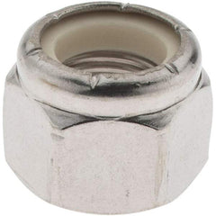 Value Collection - 1/2-20 UNF 18-8 Hex Lock Nut with Nylon Insert - 3/4" Width Across Flats, 19/32" High, Uncoated - Eagle Tool & Supply