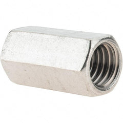 Value Collection - 1/2-13 UNC, 1-1/4" OAL Stainless Steel Standard Coupling Nut - 5/8" Width Across Flats - Eagle Tool & Supply