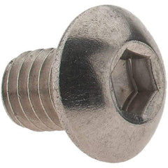 Value Collection - #10-32 UNF Hex Socket Drive, Button Screw - Grade 18-8 Stainless Steel, 1/4" Length Under Head - Eagle Tool & Supply