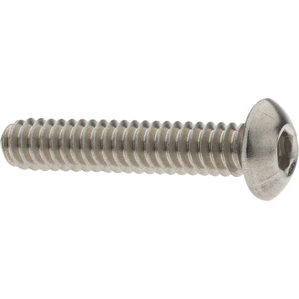 Value Collection - #10-24 UNC Hex Socket Drive, Button Screw - Grade 18-8 Stainless Steel, 1" Length Under Head - Eagle Tool & Supply