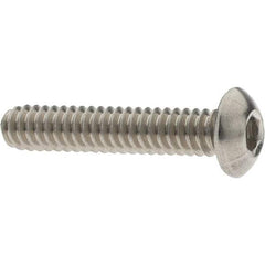 Value Collection - #10-24 UNC Hex Socket Drive, Button Screw - Grade 18-8 Stainless Steel, 1" Length Under Head - Eagle Tool & Supply