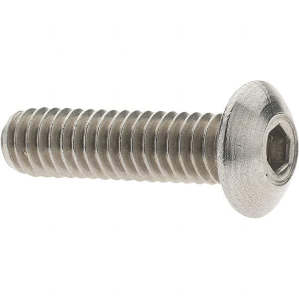 Value Collection - #8-32 UNC Hex Socket Drive, Button Screw - Grade 18-8 Stainless Steel, 5/8" Length Under Head - Eagle Tool & Supply