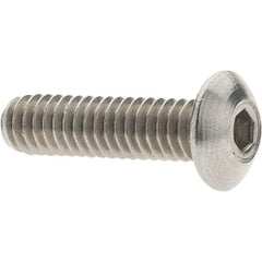Value Collection - #8-32 UNC Hex Socket Drive, Button Screw - Grade 18-8 Stainless Steel, 5/8" Length Under Head - Eagle Tool & Supply