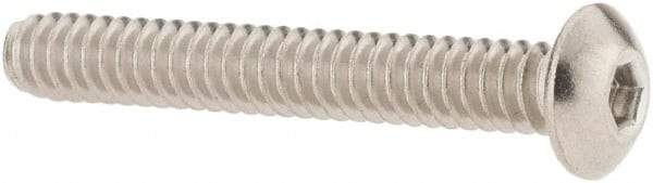 Value Collection - #6-32 UNC Hex Socket Drive, Button Screw - Grade 18.8 Stainless Steel, Fully Threaded, 1" Length Under Head - Eagle Tool & Supply