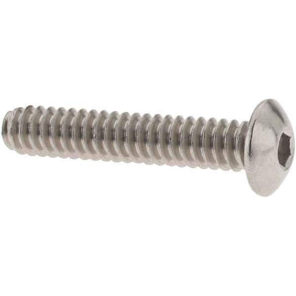 Value Collection - #6-32 UNC Hex Socket Drive, Button Screw - Grade 18-8 Stainless Steel, 3/4" Length Under Head - Eagle Tool & Supply