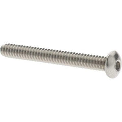 Value Collection - #4-40 UNC Hex Socket Drive, Button Screw - Grade 18.8 Stainless Steel, Fully Threaded, 1" Length Under Head - Eagle Tool & Supply