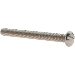 Value Collection - 1/4-20 UNC, 2-1/2" Length Under Head Slotted Drive Machine Screw - Round Head, Grade 18-8 Stainless Steel, Uncoated, Without Washer - Eagle Tool & Supply