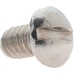 Value Collection - 1/4-20 UNC, 3/8" Length Under Head Slotted Drive Machine Screw - Round Head, Grade 18-8 Stainless Steel, Uncoated, Without Washer - Eagle Tool & Supply