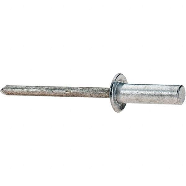 Value Collection - Size 66 Dome Head Aluminum Closed End Sealing Blind Rivet - Aluminum Mandrel, 0.251" to 3/8" Grip, 3/8" Head Diam, 0.192" to 0.196" Hole Diam, 0.656" Length Under Head, 3/16" Body Diam - Eagle Tool & Supply