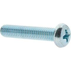 Value Collection - M5x0.80, 25mm Length Under Head Phillips Drive Machine Screw - Pan Head, Grade 4.8 Steel, Zinc-Plated Finish, Without Washer - Eagle Tool & Supply