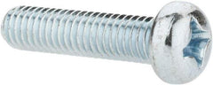Value Collection - M6x1.00, 25mm Length Under Head Phillips Drive Machine Screw - Pan Head, Grade 4.8 Steel, Zinc-Plated Finish, Without Washer - Eagle Tool & Supply