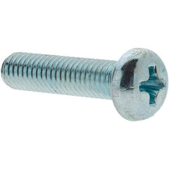 Value Collection - M5x0.80, 20mm Length Under Head Phillips Drive Machine Screw - Pan Head, Grade 4.8 Steel, Zinc-Plated Finish, Without Washer - Eagle Tool & Supply