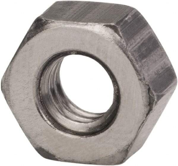 Made in USA - 7/16-14 UNC Steel Right Hand Hex Nut - 11/16" Across Flats, 0.385" High, Zinc Clear Finish - Eagle Tool & Supply