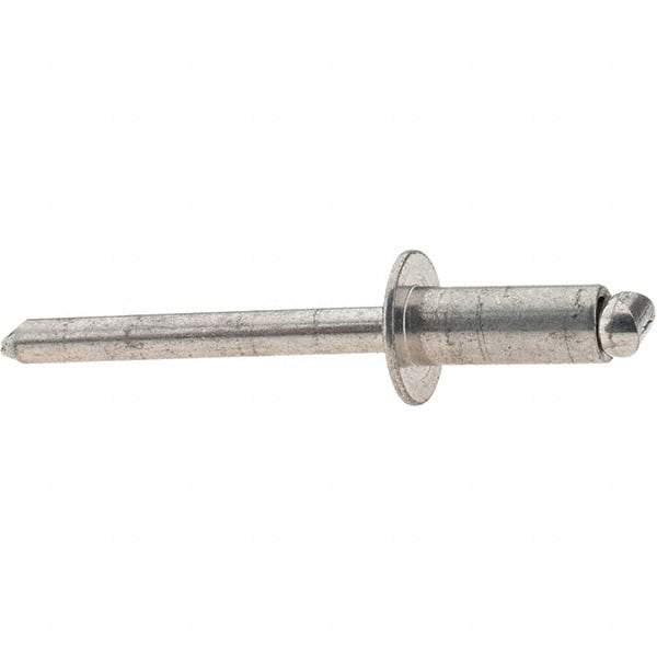 Value Collection - Size 86 Dome Head Stainless Steel Open End Blind Rivet - Stainless Steel Mandrel, 0.251" to 3/8" Grip, 1/2" Head Diam, 0.257" to 0.261" Hole Diam, 6250" Length Under Head, 1/4" Body Diam - Eagle Tool & Supply