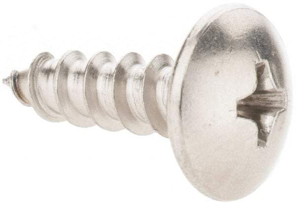 Value Collection - #10 Truss Head Phillips Sheet Metal Screw - Stainless Steel, 5/8" Length Under Head, Grade 18-8 - Eagle Tool & Supply