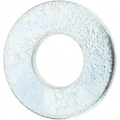 Value Collection - #10 Screw, Steel SAE Flat Washer - 7/32" ID x 1/2" OD, 3/64" Thick, Zinc-Plated Finish - Eagle Tool & Supply