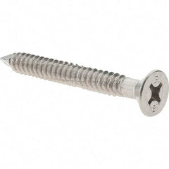 Value Collection - 1/4" Diam, 2-1/4" OAL, Phillips Drive, Concrete Screw & Masonry Fastener - Stainless Steel, Includes Drill Bit - Eagle Tool & Supply