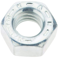 Value Collection - 5/16-18 UNC Steel Right Hand Hex Nut - 1/2" Across Flats, 17/64" High, Zinc Yellow Dichromate Finish - Eagle Tool & Supply