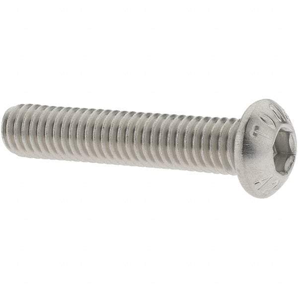 Value Collection - M6x1.00 Metric Coarse Hex Socket Drive, Button Screw - Grade 18-8 & Austenitic A2 Stainless Steel, Uncoated, Partially Threaded, 30mm Length Under Head - Eagle Tool & Supply