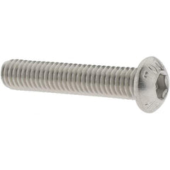 Value Collection - M6x1.00 Metric Coarse Hex Socket Drive, Button Screw - Grade 18-8 & Austenitic A2 Stainless Steel, Uncoated, Partially Threaded, 30mm Length Under Head - Eagle Tool & Supply