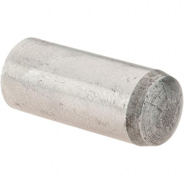 Value Collection - 8mm Diam x 20mm Pin Length Grade 8 Alloy Steel Precision Dowel Pin - Bright Finish, 1 Rounded End - Eagle Tool & Supply
