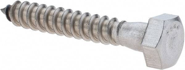 Value Collection - 5/16 Screw, 2" Length Under Head, Stainless Steel, Hex Head Lag Screw - Uncoated, Grade 18-8 - Eagle Tool & Supply