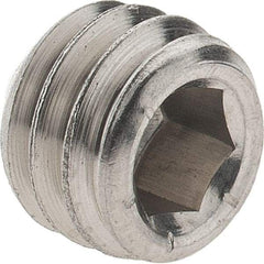 Made in USA - 5/16-18 UNC, 1/4" OAL, Cup Point Set Screw - Grade 316 Stainless Steel, 3/32" Key - Eagle Tool & Supply