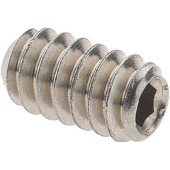 Value Collection - #6-32 UNC, 1/4" OAL, Cup Point Set Screw - Grade 316 Stainless Steel, 1/16" Key - Eagle Tool & Supply