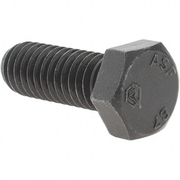 Value Collection - 3/8-16 Thread, 1" Length Under Head, Hex Head Bolt - Grade B7 Alloy Steel, Uncoated - Eagle Tool & Supply