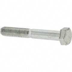 Value Collection - M5x0.80mm Metric Coarse, 35mm Long Hex Head Cap Screw - Partially Threaded, Grade 10.9 Steel, Zinc-Plated Finish, 8mm Hex - Eagle Tool & Supply