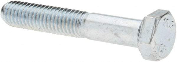 Value Collection - M5x0.80mm Metric Coarse, 30mm Long Hex Head Cap Screw - Partially Threaded, Grade 10.9 Steel, Zinc-Plated Finish, 8mm Hex - Eagle Tool & Supply