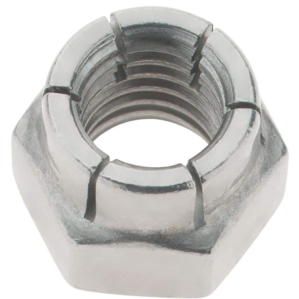 Value Collection - 3/8-16 UNC 18-8 Hex Lock Nut with Expanding Flex Top - Uncoated, Meets Military Specifications - Eagle Tool & Supply