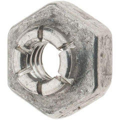 Value Collection - #6-32 UNJC 18-8 Hex Lock Nut with Expanding Flex Top - 5/16" Width Across Flats, 3/16" High, Uncoated, Meets Military Specifications - Eagle Tool & Supply