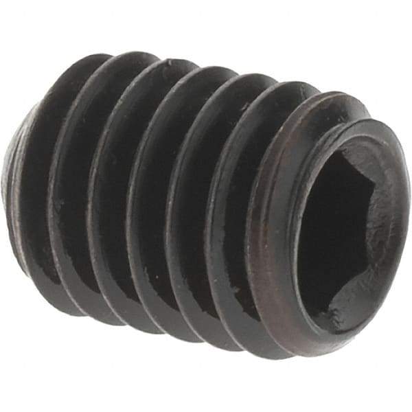 Value Collection - M6x1.00 Metric Coarse, 8mm OAL, Cup Point Set Screw - Grade 14.9 (45H) Alloy Steel, 3mm Key - Eagle Tool & Supply