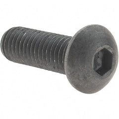 Value Collection - M10x1.50 Metric Coarse Hex Socket Drive, Button Screw - Grade 12.9 Alloy Steel, Black Oxide Finish, Fully Threaded, 30mm Length Under Head - Eagle Tool & Supply